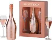 Bottega - Glamour Prosecco Rose Gold in roze geschenkverpakking met 2 glazen  - 0.75L - n.m.