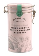 Cartwright & Butler - Strawberry White Chocolate Koekjes in Bewaarblik  - 200 gram