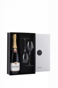 Champagne Taittinger - Brut Reserve in geschenkverpakking met 2 glazen  - 0.75L - n.m.